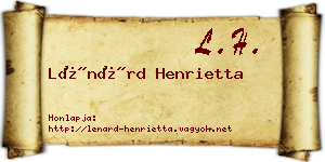 Lénárd Henrietta névjegykártya